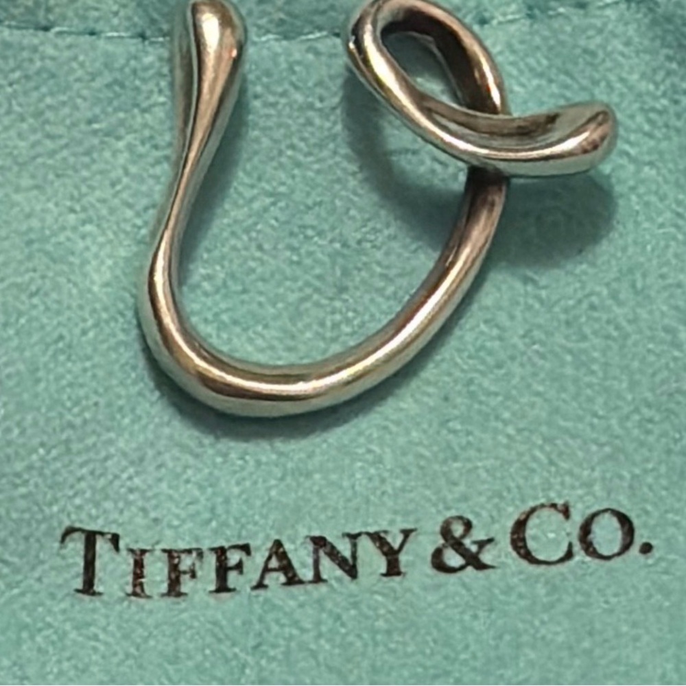 Tiffany & Co. Elisa Peretti  Silver letter “V” Loop Pendant